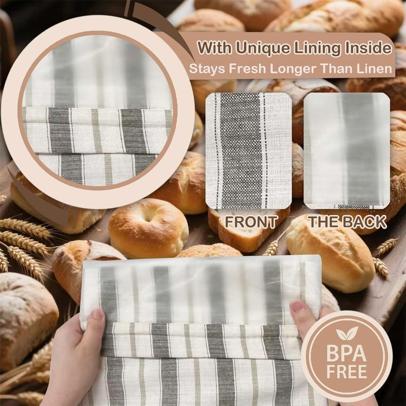 Duthcbw Premium Bread Bags for Homemade Loaves, XL Reusable Linen with Plastic Lining, Equipped with Convenient Drawstring for Ultimate Freshness, BPA-Free, Ideal for Sourdough & Artisan Breads, 1 PCS - Image 4